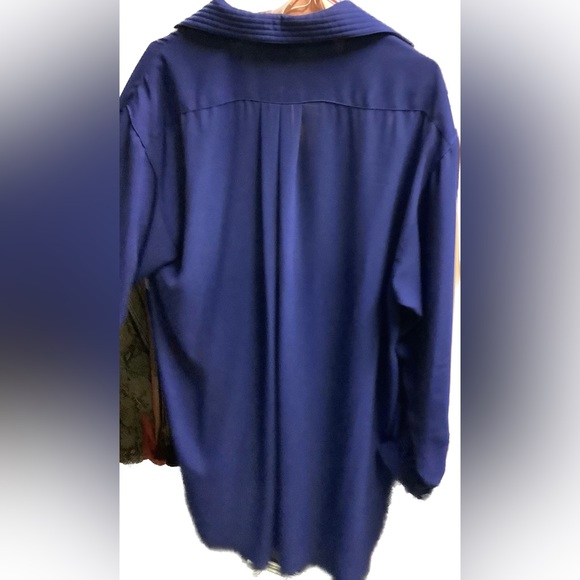 EUC vintage royal blue tunic blouse - Picture 2 of 3
